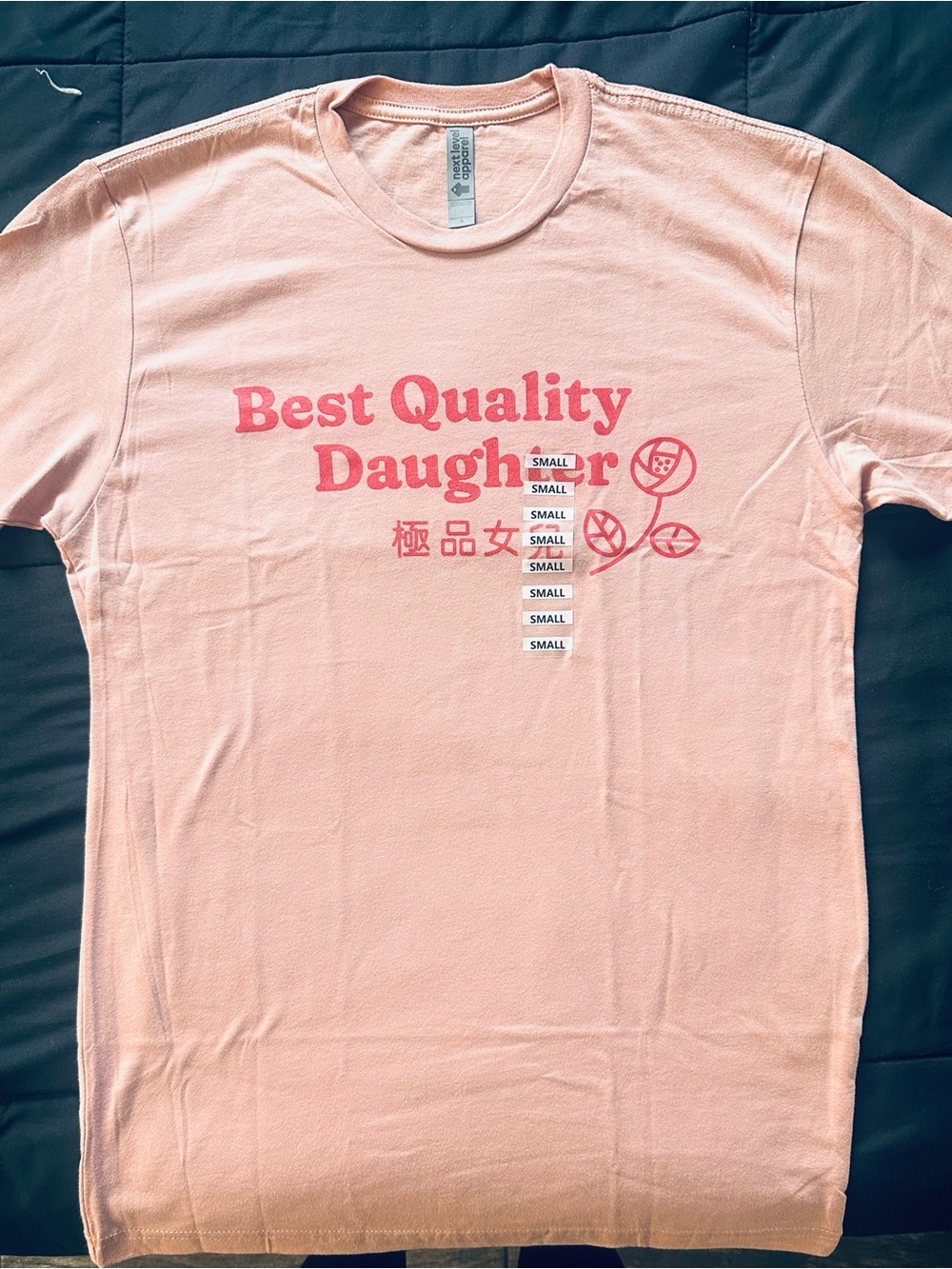 Next Level Apparel Pink "Best Quality Daughter" Graphic Tee